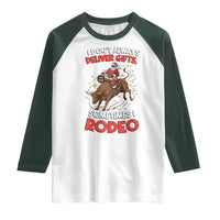 Funny Black Santa Bull Riding Christmas Raglan Shirt I Do Not Deliver Gifts I Rodeo - Wonder Print Shop