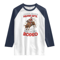 Funny Black Santa Bull Riding Christmas Raglan Shirt I Do Not Deliver Gifts I Rodeo - Wonder Print Shop