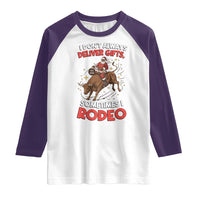 Funny Black Santa Bull Riding Christmas Raglan Shirt I Do Not Deliver Gifts I Rodeo - Wonder Print Shop