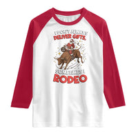 Funny Black Santa Bull Riding Christmas Raglan Shirt I Do Not Deliver Gifts I Rodeo - Wonder Print Shop