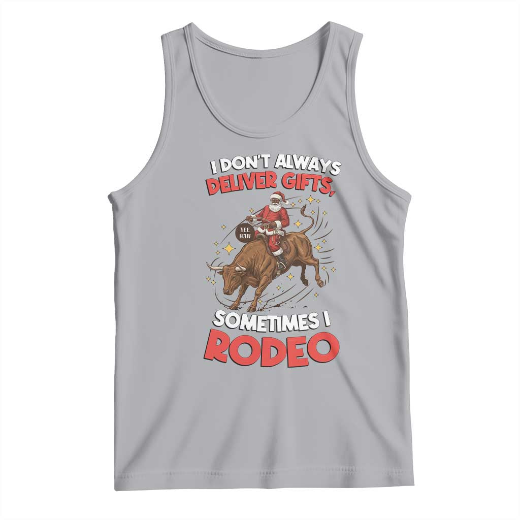 Funny Black Santa Bull Riding Christmas Tank Top I Do Not Deliver Gifts I Rodeo - Wonder Print Shop