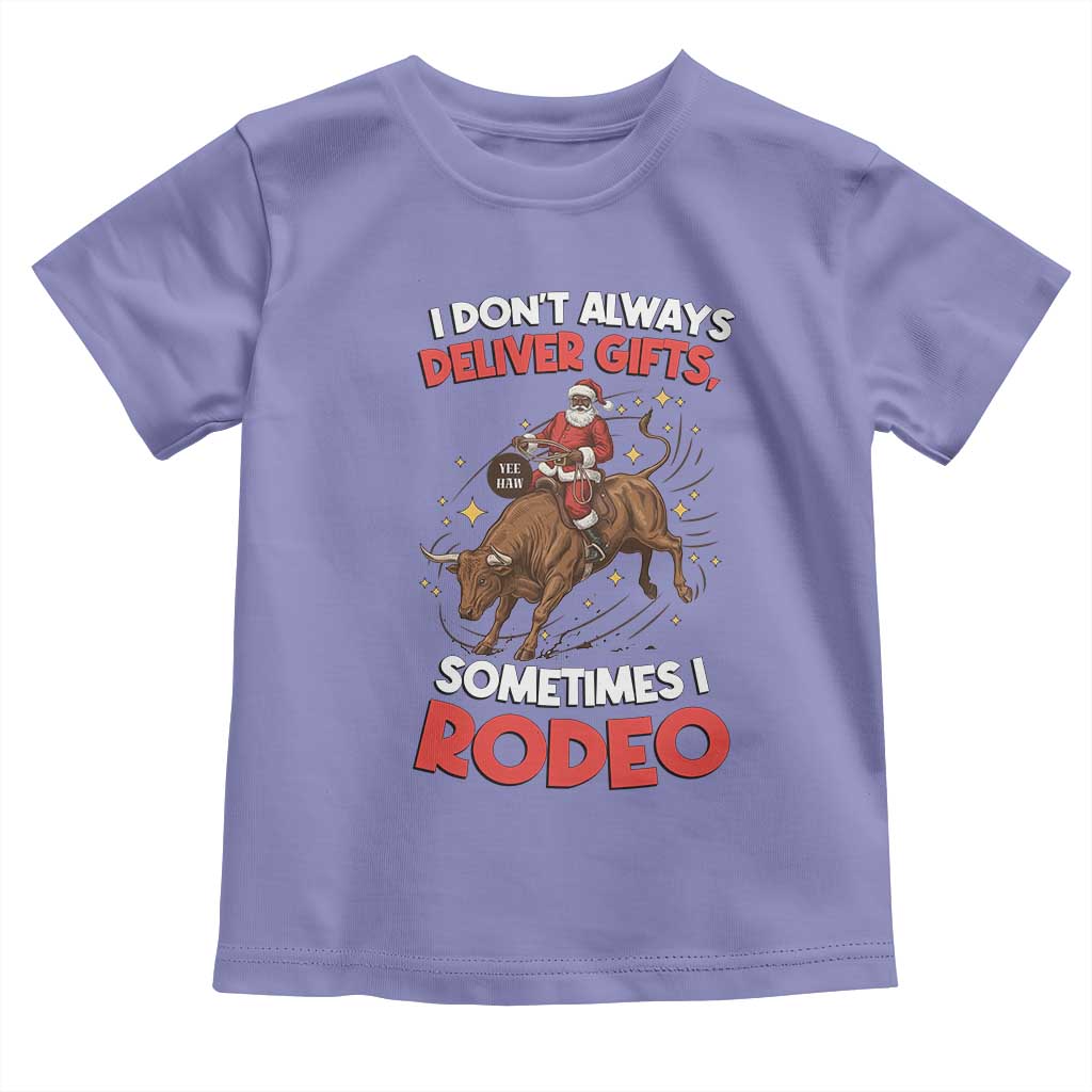 Funny Black Santa Bull Riding Christmas Toddler T Shirt I Do Not Deliver Gifts I Rodeo - Wonder Print Shop