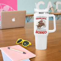Funny Black Santa Bull Riding Christmas Tumbler With Handle I Do Not Deliver Gifts I Rodeo - Wonder Print Shop