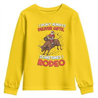 Funny Black Santa Bull Riding Christmas Youth Sweatshirt I Do Not Deliver Gifts I Rodeo - Wonder Print Shop