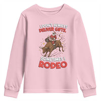 Funny Black Santa Bull Riding Christmas Youth Sweatshirt I Do Not Deliver Gifts I Rodeo - Wonder Print Shop