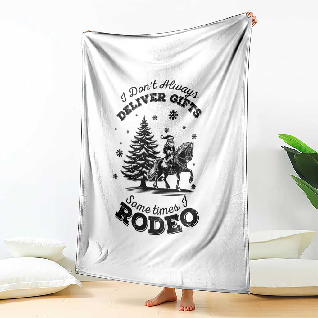 Funny Santa Cowboy Christmas Throw Blanket I Do Not Deliver Gifts I Rodeo - Wonder Print Shop