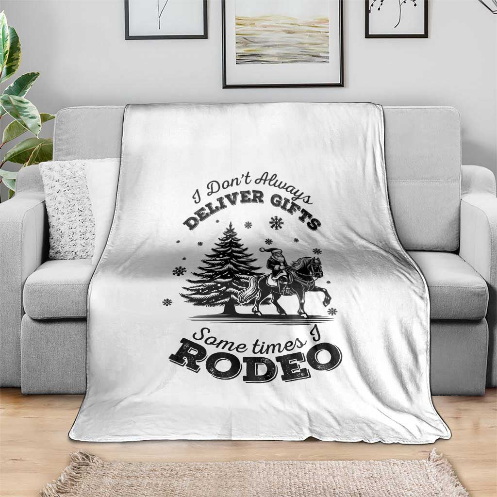 Funny Santa Cowboy Christmas Throw Blanket I Do Not Deliver Gifts I Rodeo - Wonder Print Shop