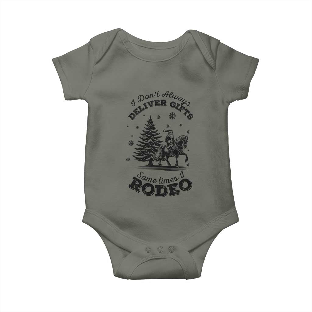 Funny Santa Cowboy Christmas Baby Onesie I Do Not Deliver Gifts I Rodeo - Wonder Print Shop