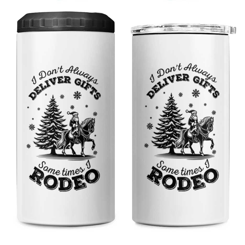 Funny Santa Cowboy Christmas 4 in 1 Can Cooler Tumbler I Do Not Deliver Gifts I Rodeo - Wonder Print Shop