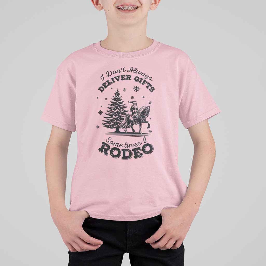 Funny Santa Cowboy Christmas T Shirt For Kid I Do Not Deliver Gifts I Rodeo - Wonder Print Shop