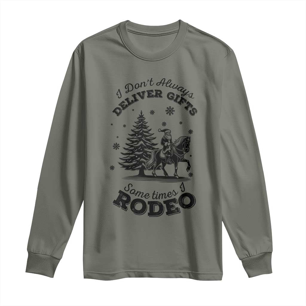 Funny Santa Cowboy Christmas Long Sleeve Shirt I Do Not Deliver Gifts I Rodeo - Wonder Print Shop