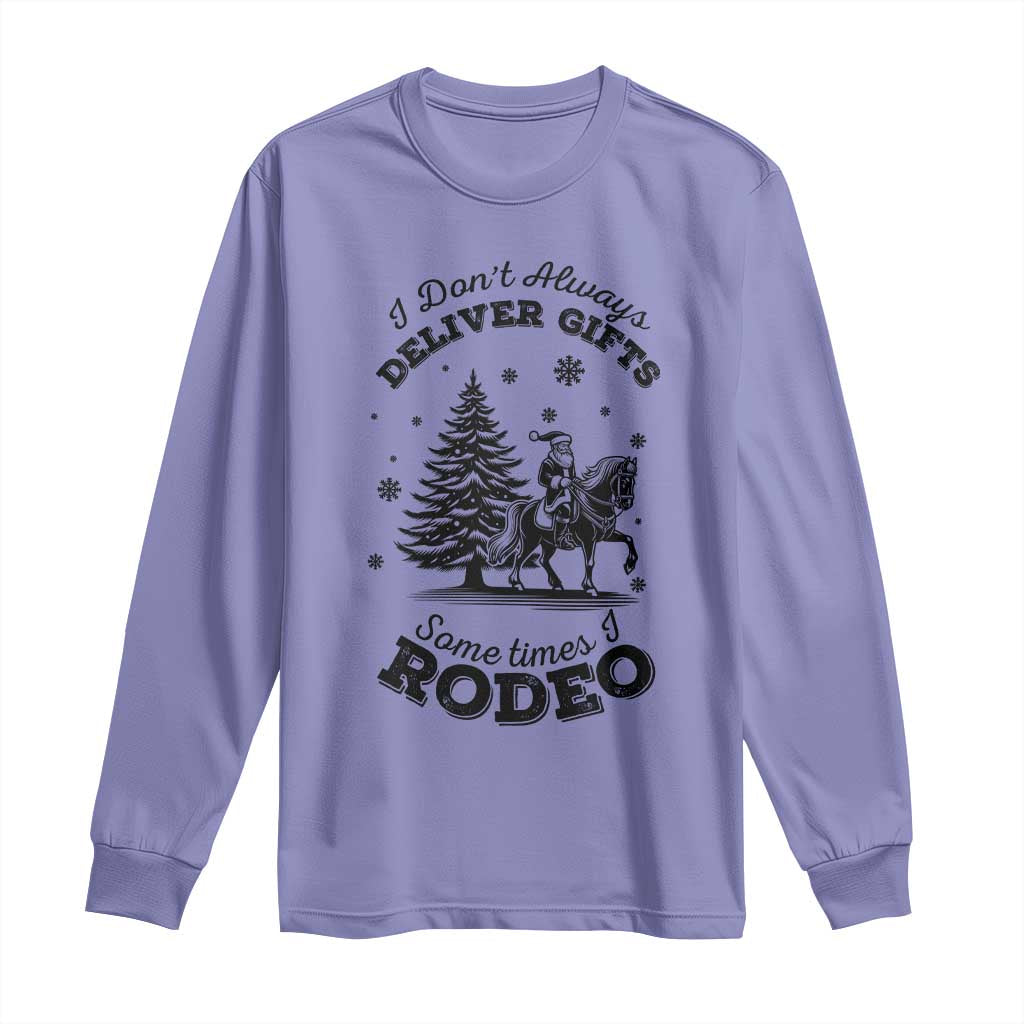 Funny Santa Cowboy Christmas Long Sleeve Shirt I Do Not Deliver Gifts I Rodeo - Wonder Print Shop
