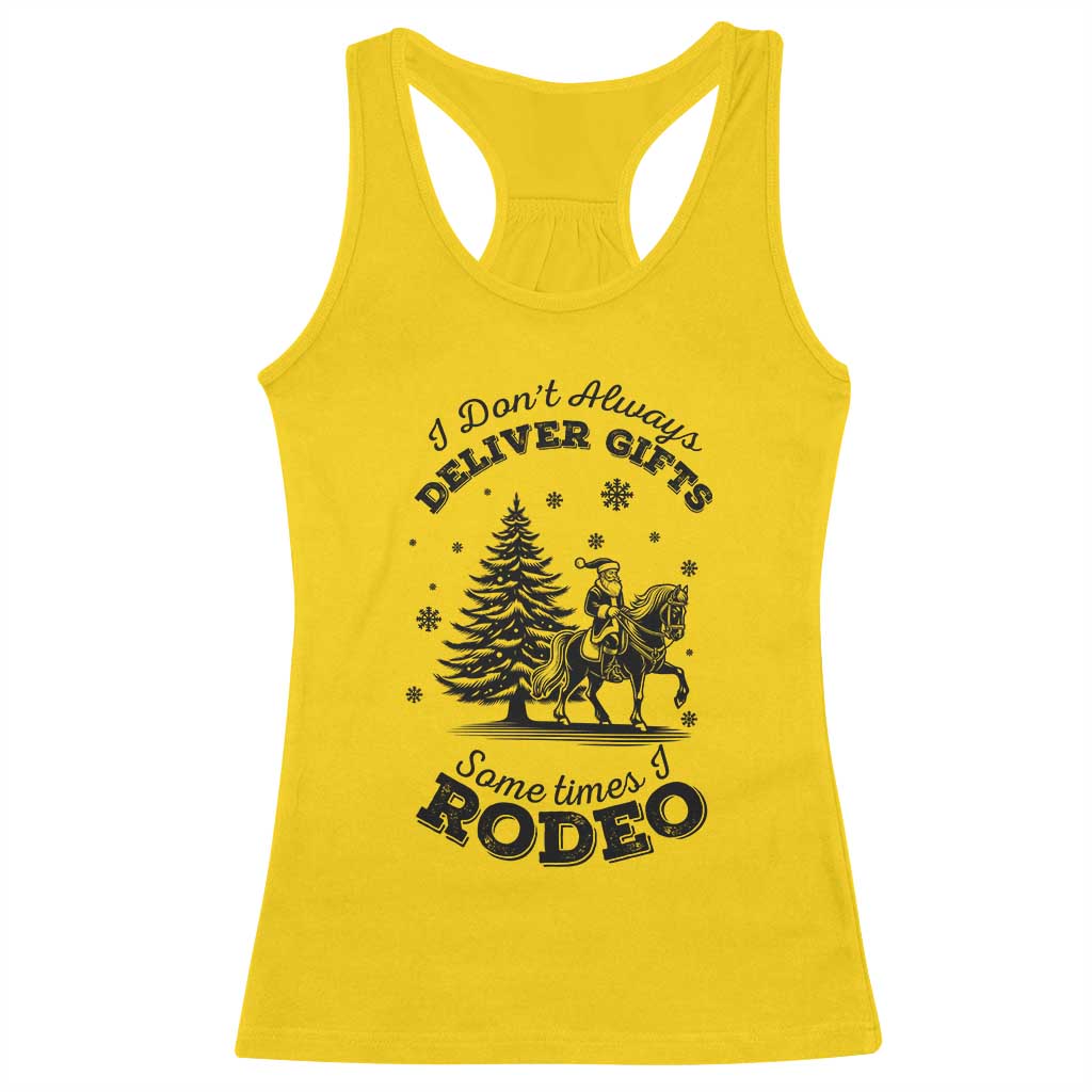 Funny Santa Cowboy Christmas Racerback Tank Top I Do Not Deliver Gifts I Rodeo - Wonder Print Shop