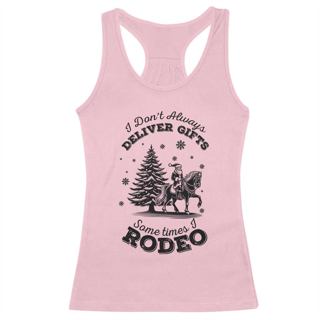 Funny Santa Cowboy Christmas Racerback Tank Top I Do Not Deliver Gifts I Rodeo - Wonder Print Shop