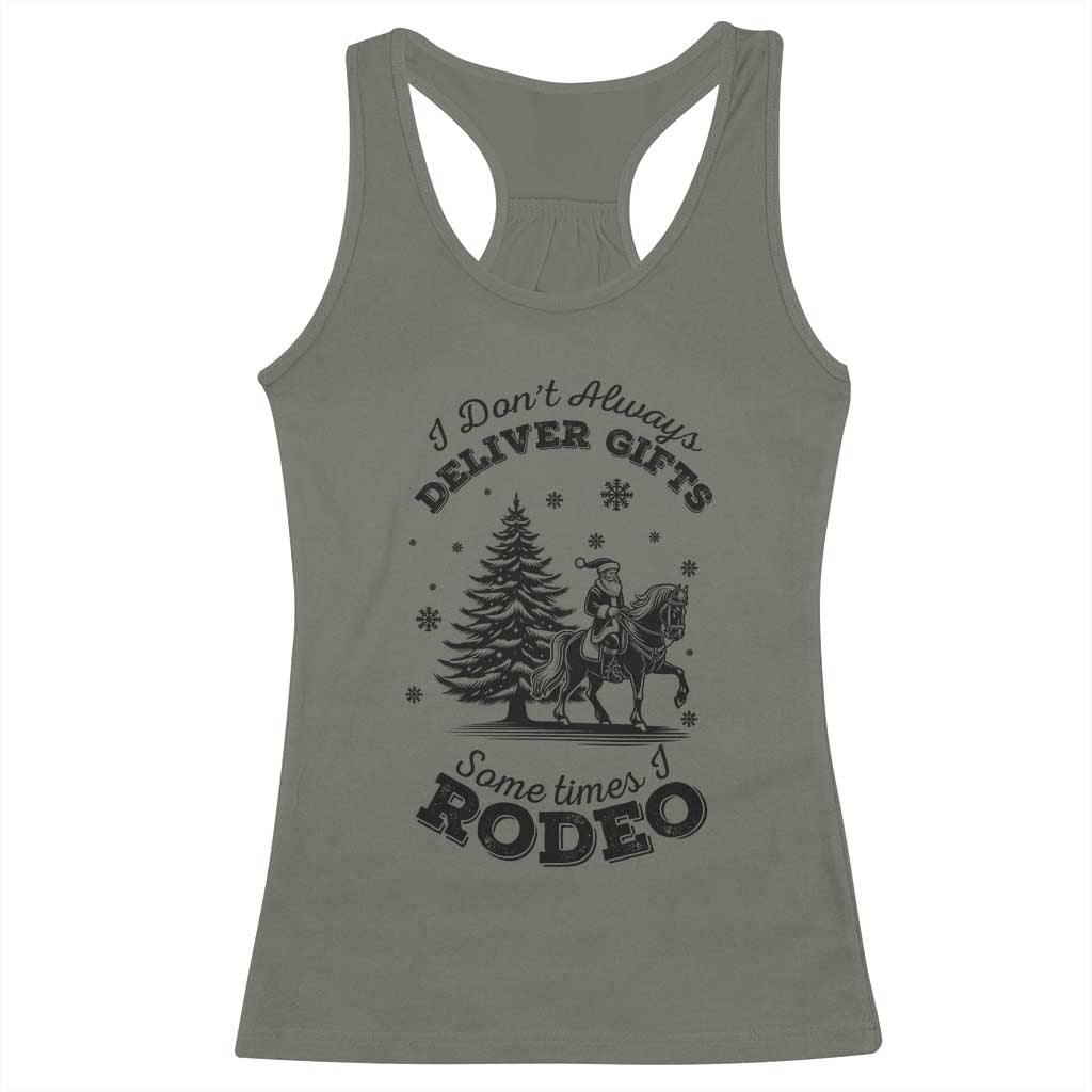 Funny Santa Cowboy Christmas Racerback Tank Top I Do Not Deliver Gifts I Rodeo - Wonder Print Shop