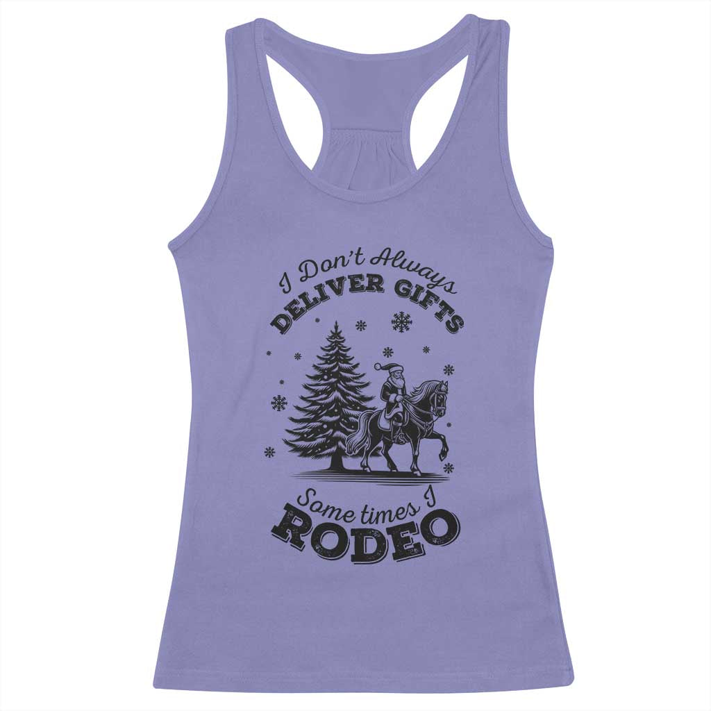 Funny Santa Cowboy Christmas Racerback Tank Top I Do Not Deliver Gifts I Rodeo - Wonder Print Shop
