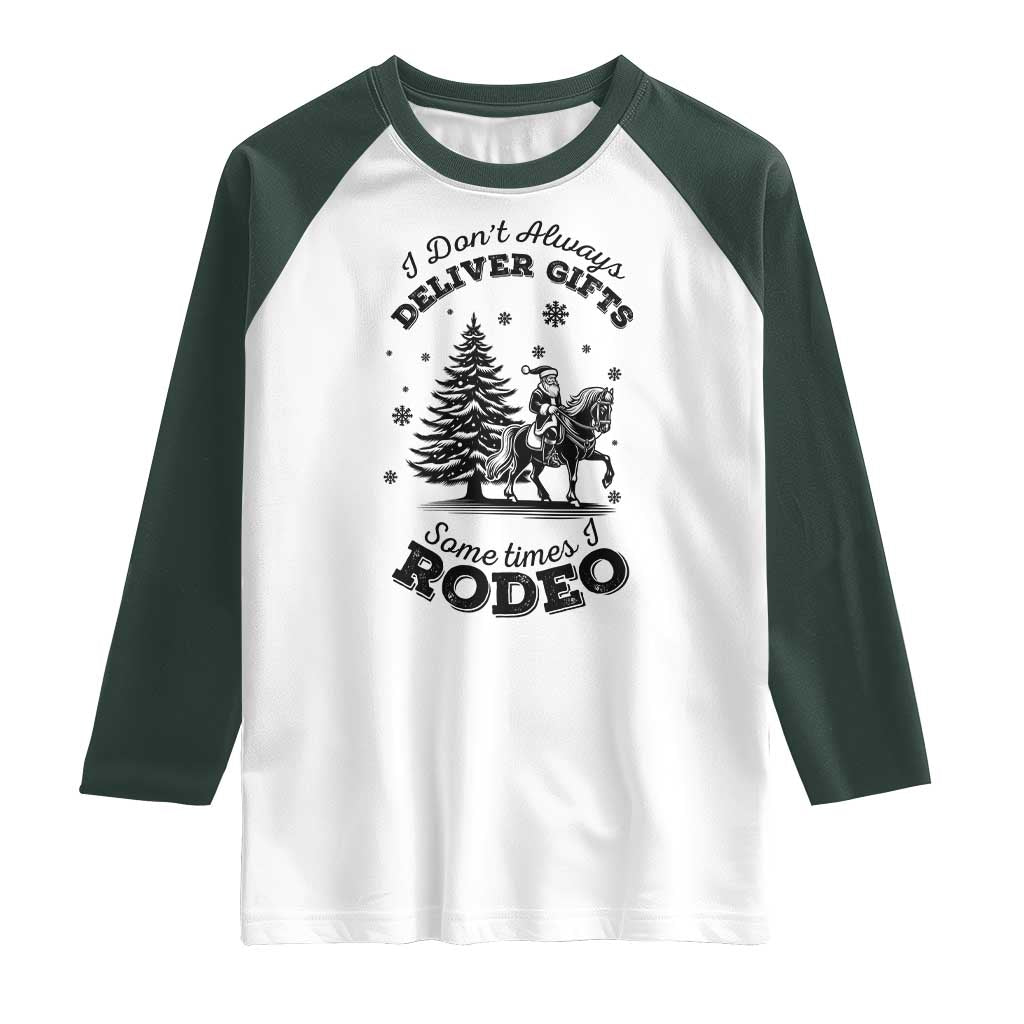 Funny Santa Cowboy Christmas Raglan Shirt I Do Not Deliver Gifts I Rodeo - Wonder Print Shop