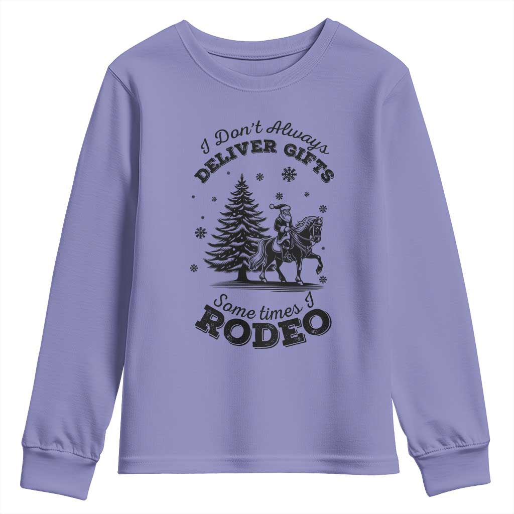 Funny Santa Cowboy Christmas Youth Sweatshirt I Do Not Deliver Gifts I Rodeo - Wonder Print Shop