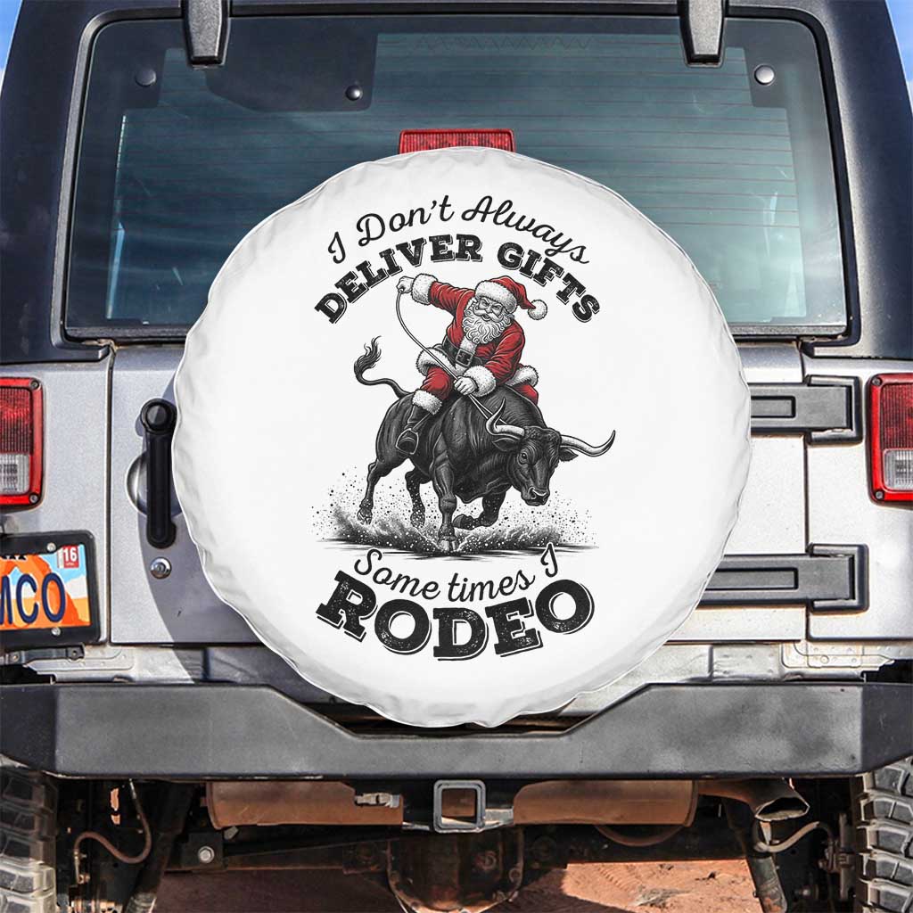 Funny Black Santa Cowboy Bull Rider Christmas Spare Tire Cover I Do Not Deliver Gifts I Rodeo - Wonder Print Shop