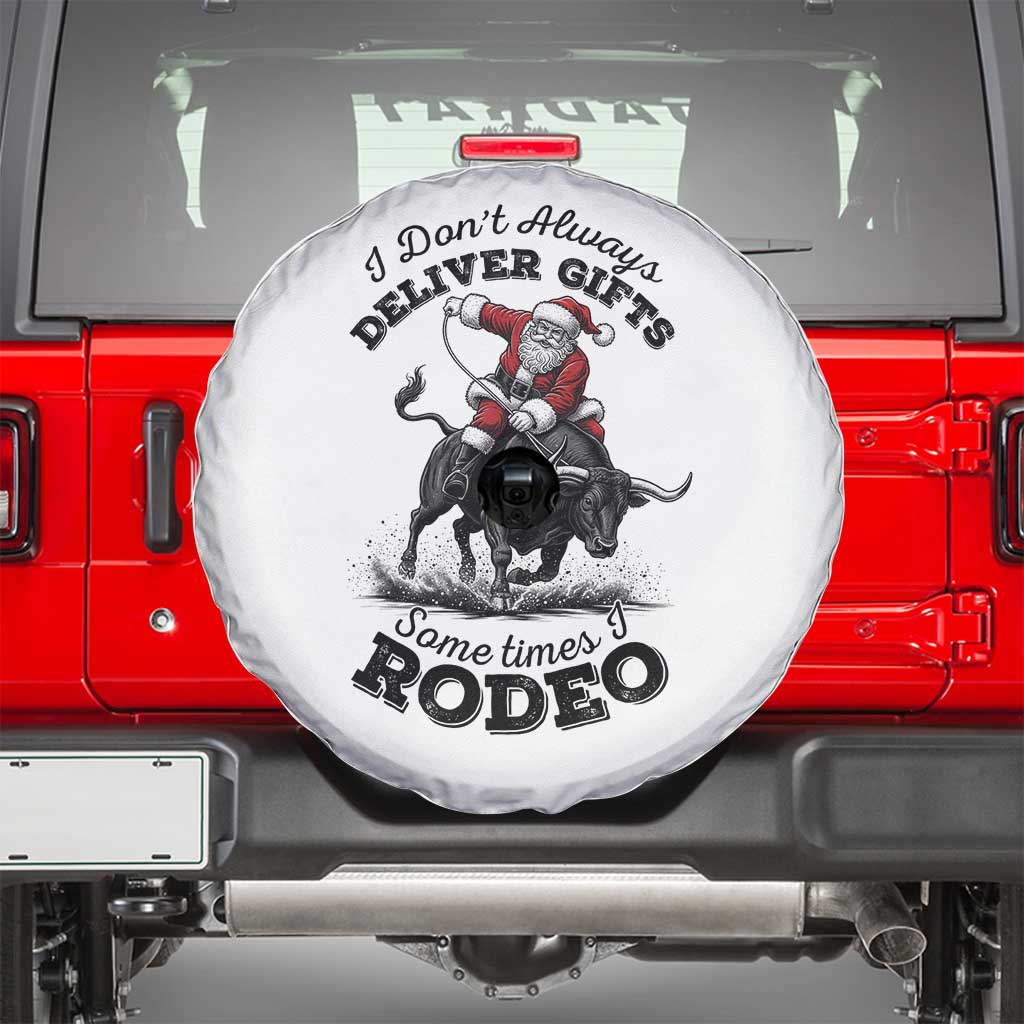 Funny Black Santa Cowboy Bull Rider Christmas Spare Tire Cover I Do Not Deliver Gifts I Rodeo - Wonder Print Shop