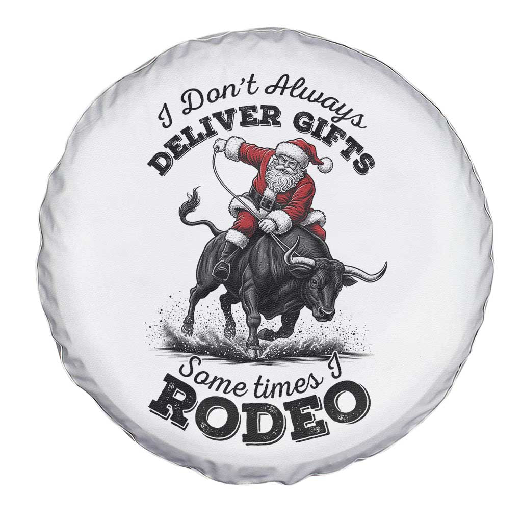 Funny Black Santa Cowboy Bull Rider Christmas Spare Tire Cover I Do Not Deliver Gifts I Rodeo - Wonder Print Shop
