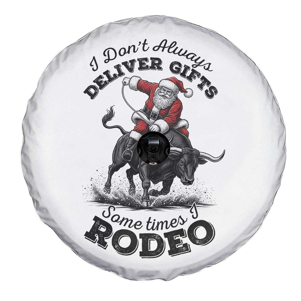 Funny Black Santa Cowboy Bull Rider Christmas Spare Tire Cover I Do Not Deliver Gifts I Rodeo - Wonder Print Shop