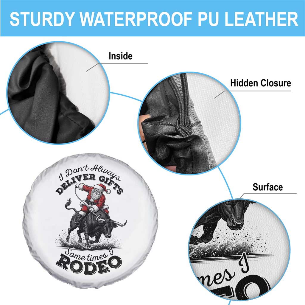 Funny Black Santa Cowboy Bull Rider Christmas Spare Tire Cover I Do Not Deliver Gifts I Rodeo - Wonder Print Shop