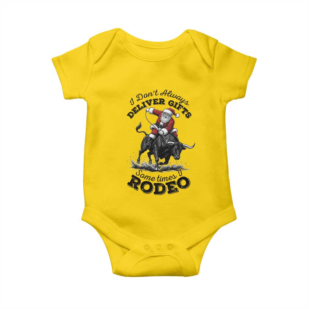 Funny Black Santa Cowboy Bull Rider Christmas Baby Onesie I Do Not Deliver Gifts I Rodeo - Wonder Print Shop