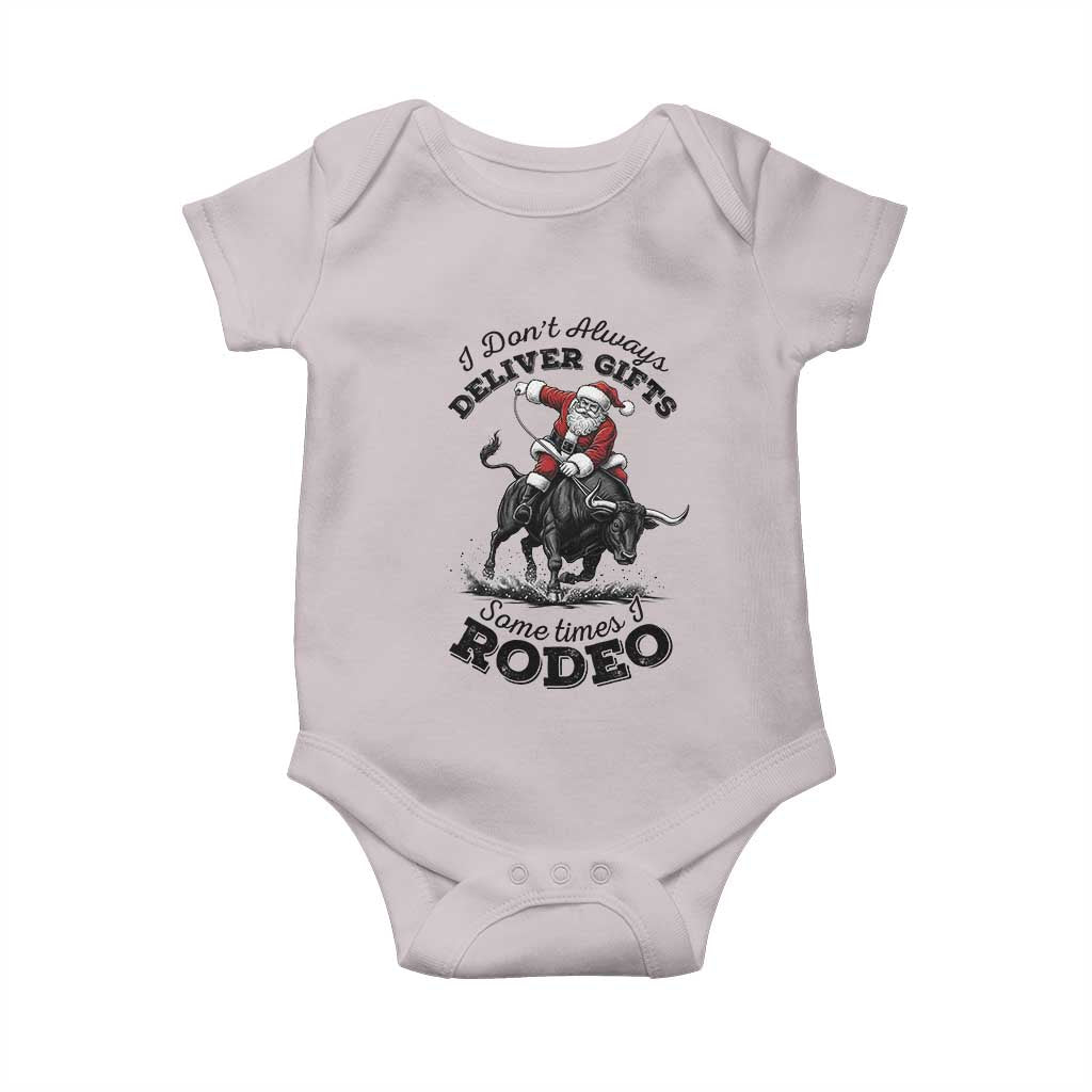 Funny Black Santa Cowboy Bull Rider Christmas Baby Onesie I Do Not Deliver Gifts I Rodeo - Wonder Print Shop