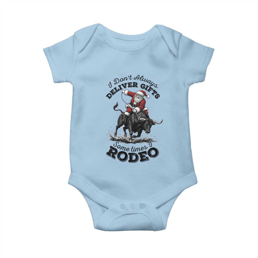 Funny Black Santa Cowboy Bull Rider Christmas Baby Onesie I Do Not Deliver Gifts I Rodeo - Wonder Print Shop