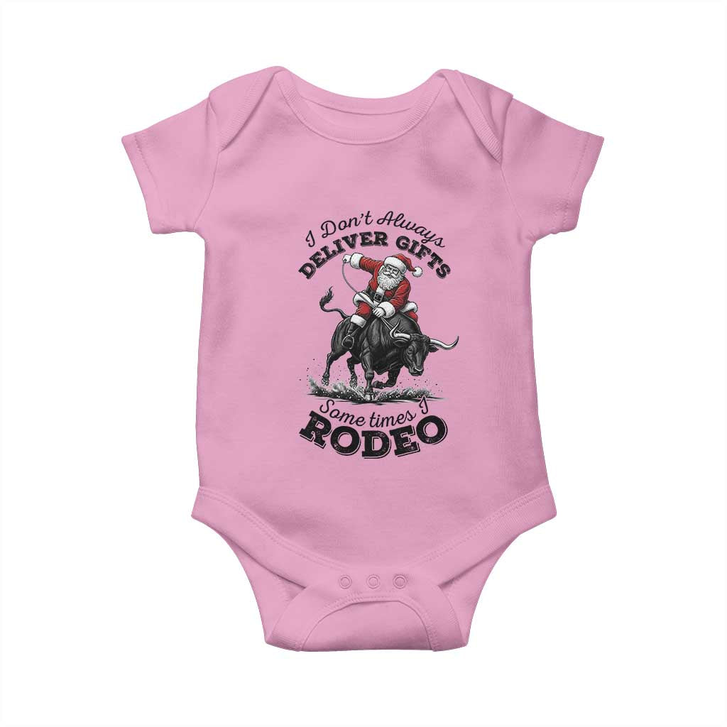 Funny Black Santa Cowboy Bull Rider Christmas Baby Onesie I Do Not Deliver Gifts I Rodeo - Wonder Print Shop