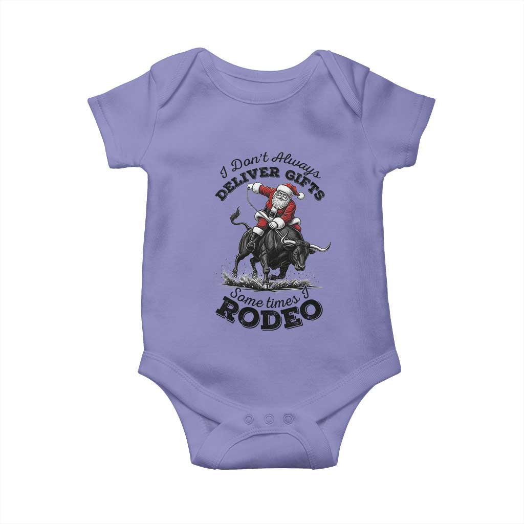 Funny Black Santa Cowboy Bull Rider Christmas Baby Onesie I Do Not Deliver Gifts I Rodeo - Wonder Print Shop
