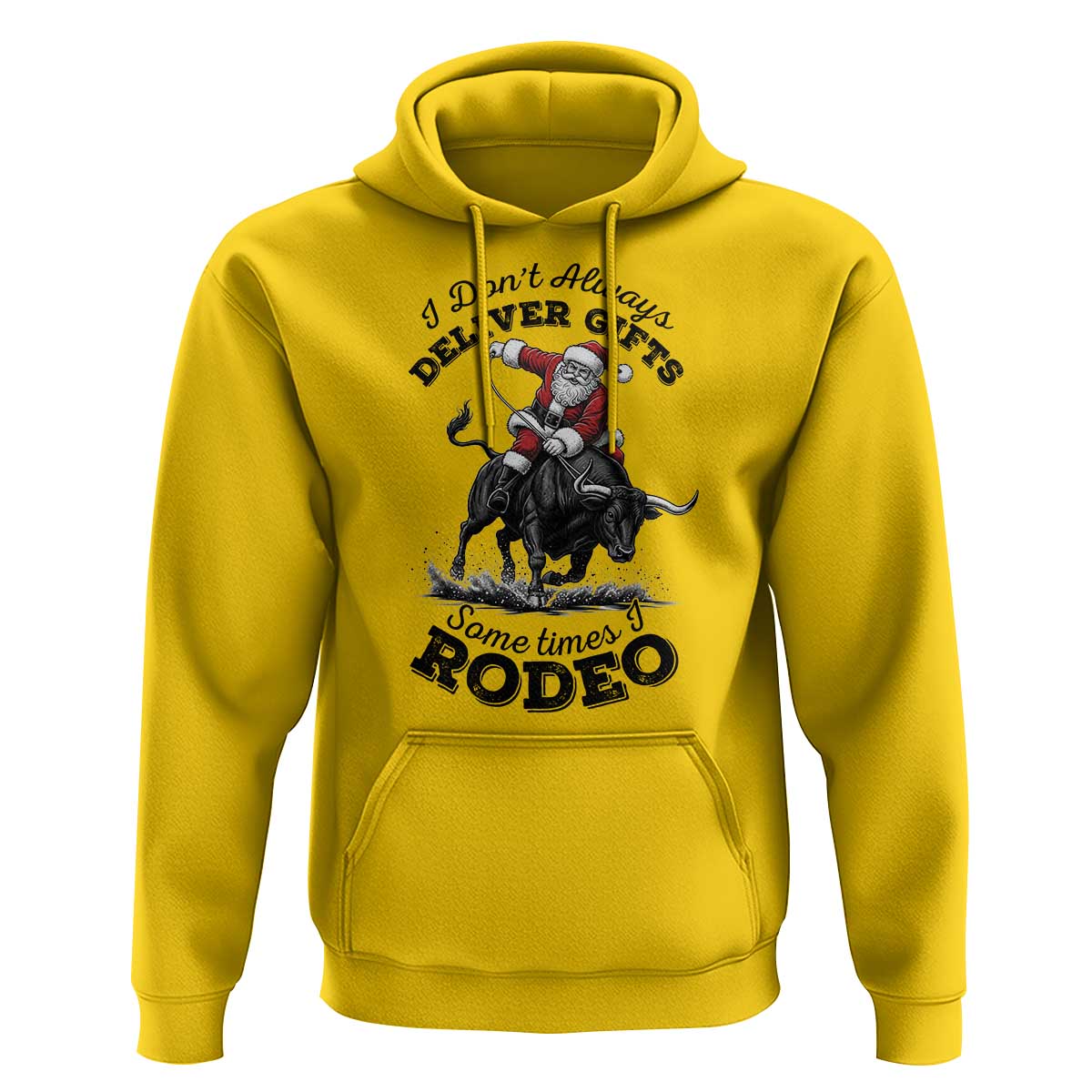 Funny Black Santa Cowboy Bull Rider Christmas Hoodie I Do Not Deliver Gifts I Rodeo - Wonder Print Shop