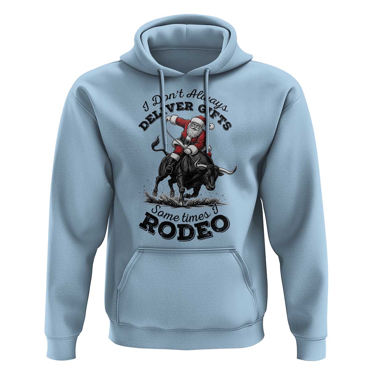 Funny Black Santa Cowboy Bull Rider Christmas Hoodie I Do Not Deliver Gifts I Rodeo - Wonder Print Shop