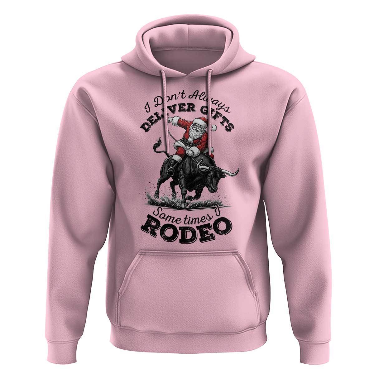 Funny Black Santa Cowboy Bull Rider Christmas Hoodie I Do Not Deliver Gifts I Rodeo - Wonder Print Shop