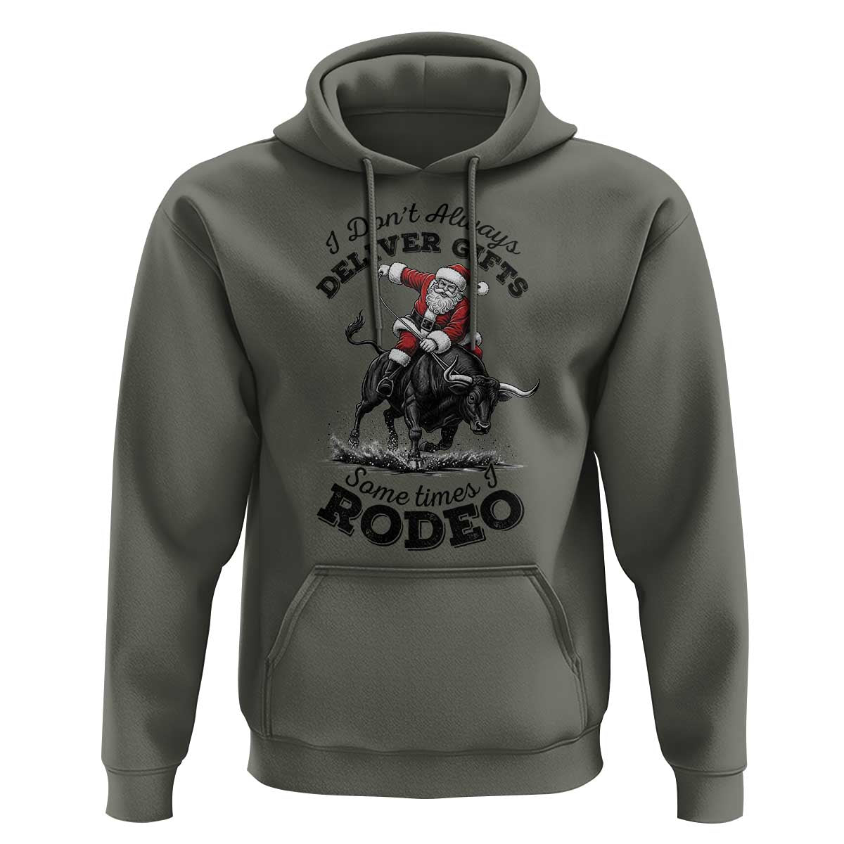 Funny Black Santa Cowboy Bull Rider Christmas Hoodie I Do Not Deliver Gifts I Rodeo - Wonder Print Shop