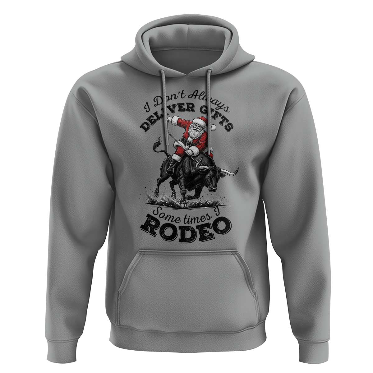 Funny Black Santa Cowboy Bull Rider Christmas Hoodie I Do Not Deliver Gifts I Rodeo - Wonder Print Shop