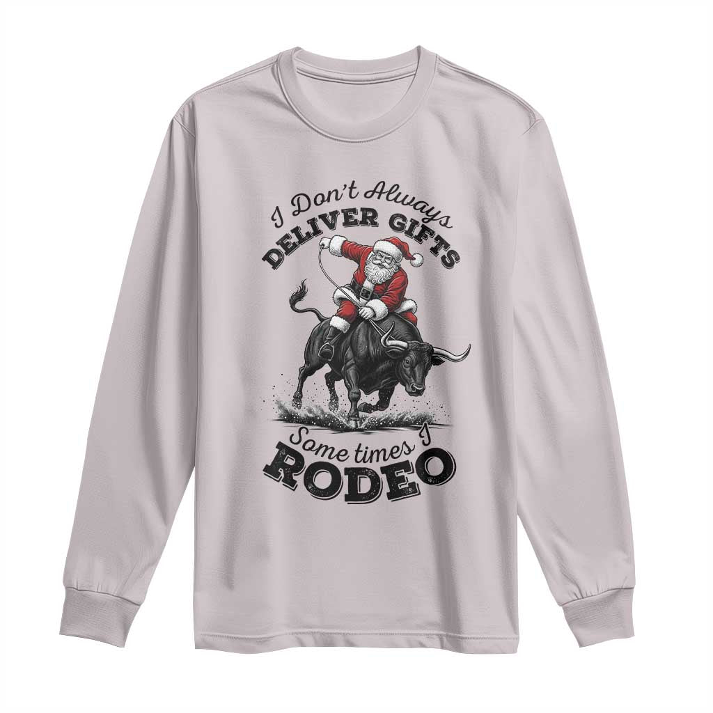 Funny Black Santa Cowboy Bull Rider Christmas Long Sleeve Shirt I Do Not Deliver Gifts I Rodeo - Wonder Print Shop