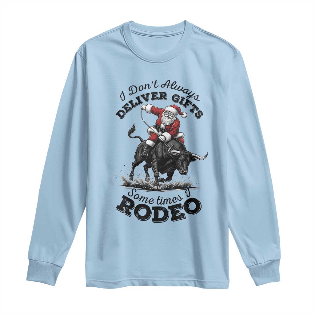 Funny Black Santa Cowboy Bull Rider Christmas Long Sleeve Shirt I Do Not Deliver Gifts I Rodeo - Wonder Print Shop