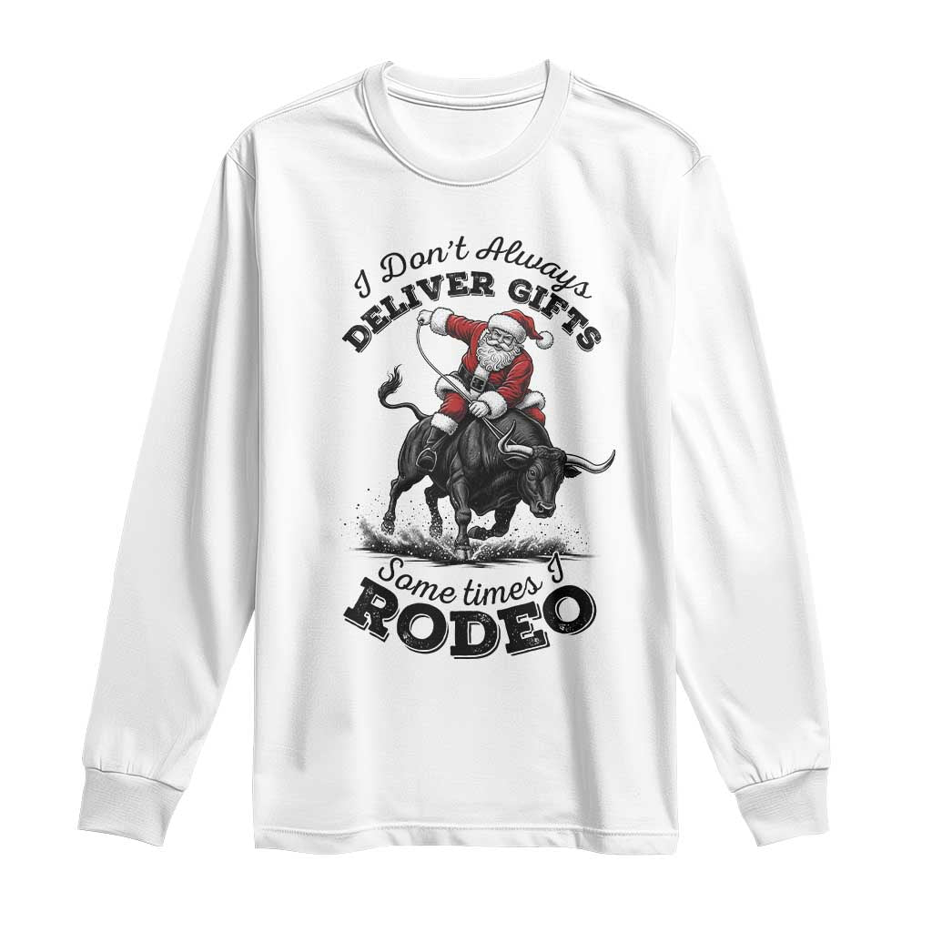 Funny Black Santa Cowboy Bull Rider Christmas Long Sleeve Shirt I Do Not Deliver Gifts I Rodeo - Wonder Print Shop