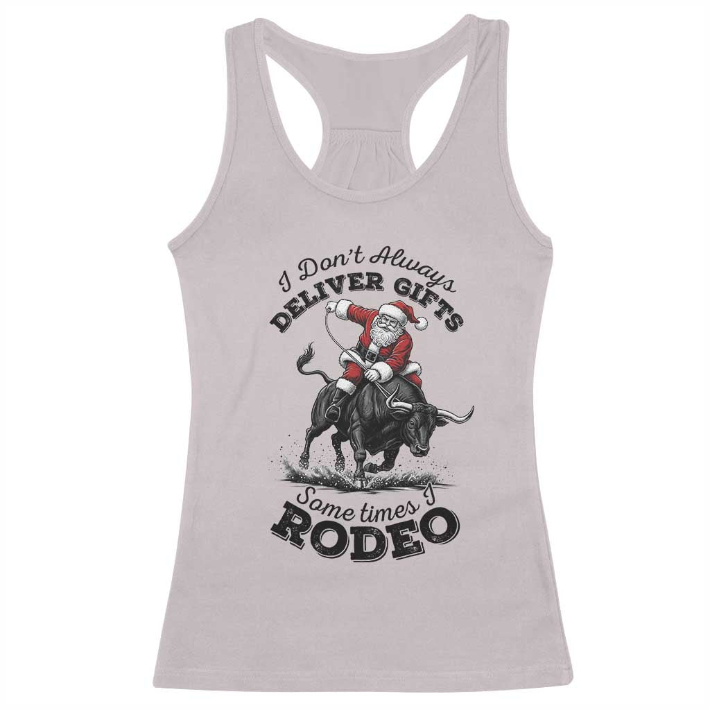 Funny Black Santa Cowboy Bull Rider Christmas Racerback Tank Top I Do Not Deliver Gifts I Rodeo - Wonder Print Shop