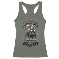 Funny Black Santa Cowboy Bull Rider Christmas Racerback Tank Top I Do Not Deliver Gifts I Rodeo - Wonder Print Shop