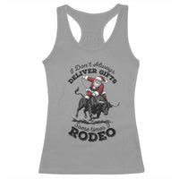 Funny Black Santa Cowboy Bull Rider Christmas Racerback Tank Top I Do Not Deliver Gifts I Rodeo - Wonder Print Shop