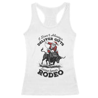 Funny Black Santa Cowboy Bull Rider Christmas Racerback Tank Top I Do Not Deliver Gifts I Rodeo - Wonder Print Shop
