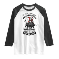 Funny Black Santa Cowboy Bull Rider Christmas Raglan Shirt I Do Not Deliver Gifts I Rodeo - Wonder Print Shop