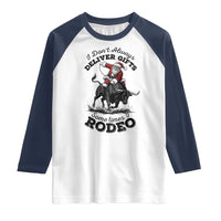 Funny Black Santa Cowboy Bull Rider Christmas Raglan Shirt I Do Not Deliver Gifts I Rodeo - Wonder Print Shop