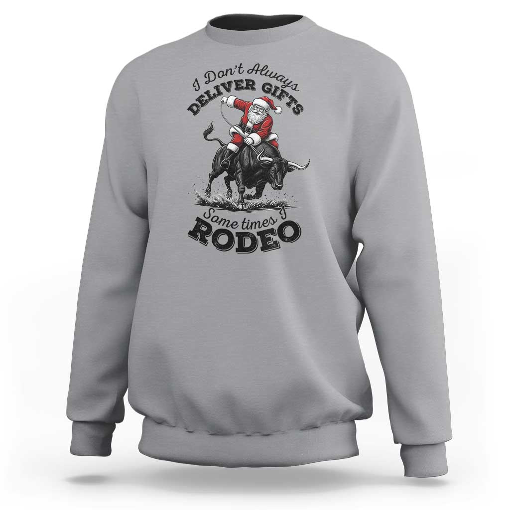 Funny Black Santa Cowboy Bull Rider Christmas Sweatshirt I Do Not Deliver Gifts I Rodeo - Wonder Print Shop