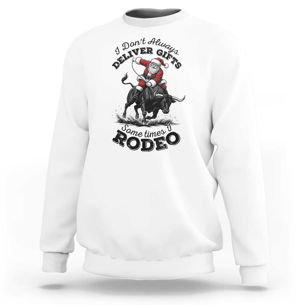 Funny Black Santa Cowboy Bull Rider Christmas Sweatshirt I Do Not Deliver Gifts I Rodeo - Wonder Print Shop