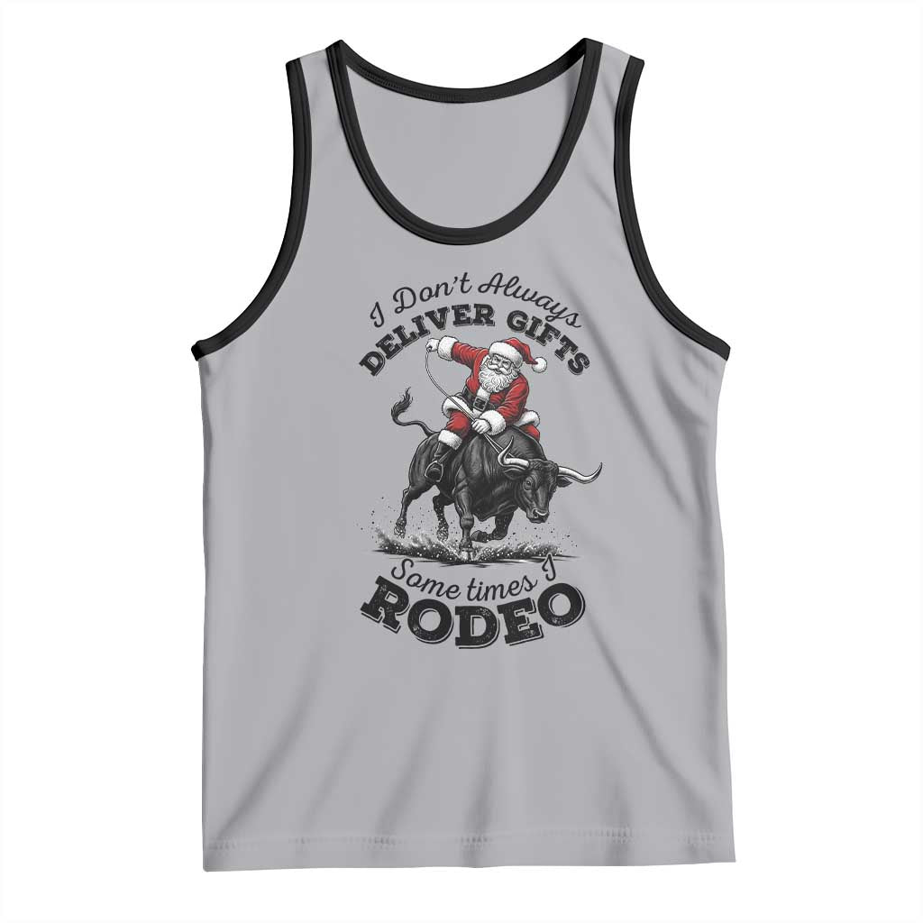 Funny Black Santa Cowboy Bull Rider Christmas Tank Top I Do Not Deliver Gifts I Rodeo - Wonder Print Shop