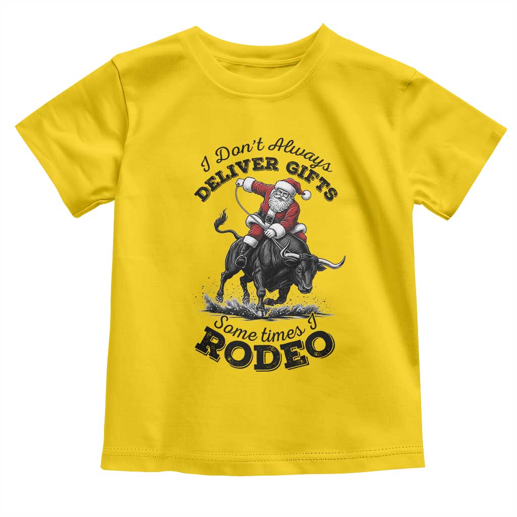 Funny Black Santa Cowboy Bull Rider Christmas Toddler T Shirt I Do Not Deliver Gifts I Rodeo - Wonder Print Shop